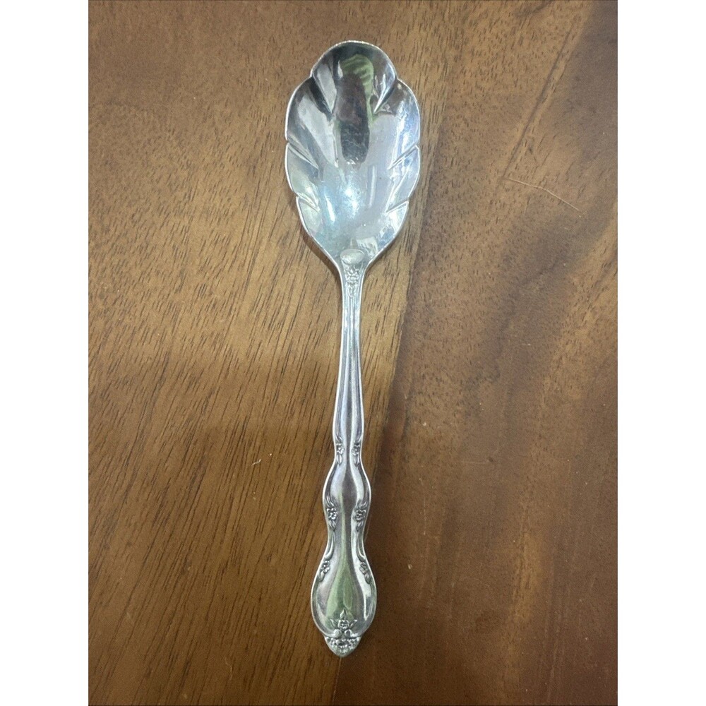 Wm Rogers & Son Silver Plate 6" Sugar Spoon Jelly Spoon Vintage Floral